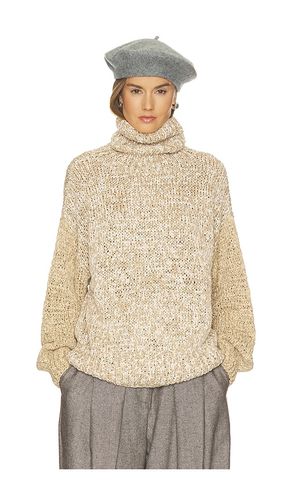 Carrmen Marled Knit Funnel Neck in Taupe. - size L (also in M, S, XS) - Helsa - Modalova