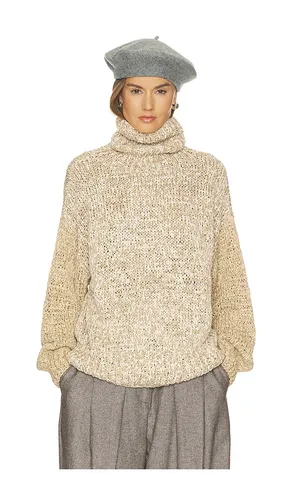 Carrmen Marled Knit Funnel Neck in Taupe. - size XS (also in S, M, L) - Helsa - Modalova