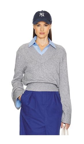 Talena V Neck Sweater in Grey. - size L (also in M) - Helsa - Modalova
