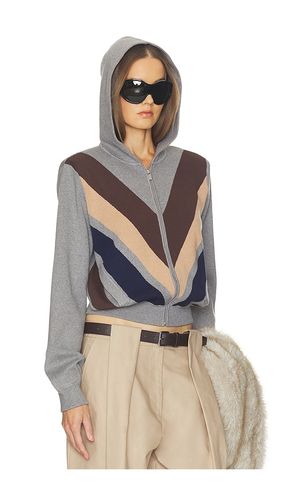 Keeghan Color Block Knit Zip Hoodie in Grey. - size S (also in L) - Helsa - Modalova