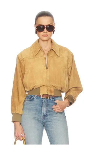 The Suede Zip Bomber in . Size L. Also in M, S, XL, XS - Helsa - Modalova