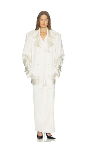 Trench Coat With Low Belt in Double Face Satin in . - size S (also in XXS, XS, M, L) - Helsa - Modalova
