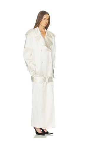 Trench Coat With Low Belt in Double Face Satin in . - size L (also in M, S, XL, XS, XXS) - Helsa - Modalova