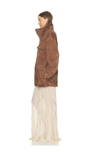 Suede Oversized Utility Jacket in Brown. - size L/XL (also in S/M, XXS/XS) - Helsa - Modalova