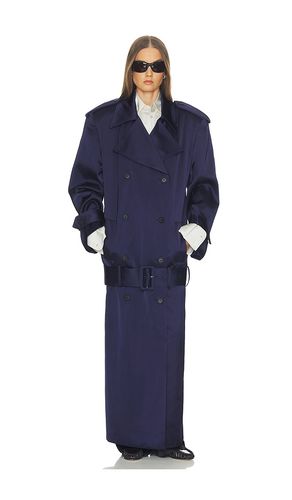 Trench Coat With Low Belt in Double Face Satin in . - size L (also in M, S, XS, XXS) - Helsa - Modalova