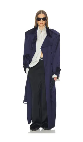 MANTEL TRENCH COAT WITH LOW BELT IN DOUBLE FACE SATIN in . Größe XXS. Also in XS, S, M, L - Helsa - Modalova