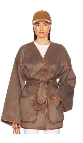 Wool Blend Blanket Coat in Brown. - size L/XL (also in S/M, XXS/XS) - Helsa - Modalova