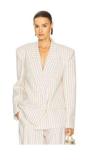 Pinstripe Double Breasted Blazer in White. - size L (also in M, S, XL) - Helsa - Modalova