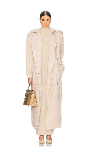 Suede Trench Coat in Neutral. - size M (also in XL, XS) - Helsa - Modalova