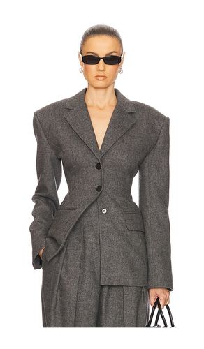 The Tweed S Curve Blazer in Charcoal. - size L (also in S, XXS) - Helsa - Modalova