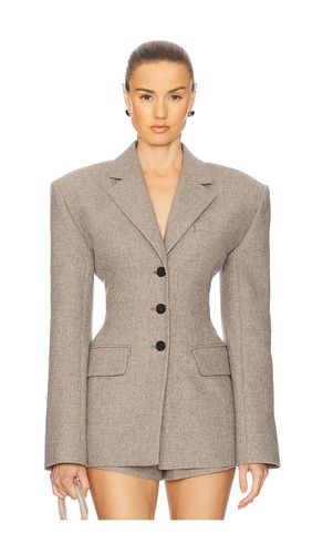 The Tweed S Curve Blazer in Taupe. - size XL (also in XS) - Helsa - Modalova
