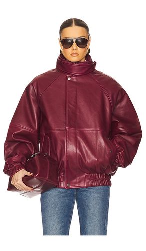 The Oversized Leather Bomber in Burgundy. - size M (also in S, XL, XS, XXS) - Helsa - Modalova
