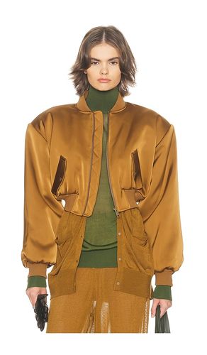 The Satin Puff Bomber in Mustard. - size L (also in M, S, XL, XS, XXS) - Helsa - Modalova