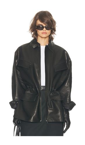 The Peplum Leather Moto Jacket in . - size L (also in XL) - Helsa - Modalova