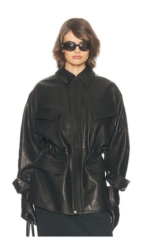 The Peplum Leather Moto Jacket in . - size L (also in XL) - Helsa - Modalova