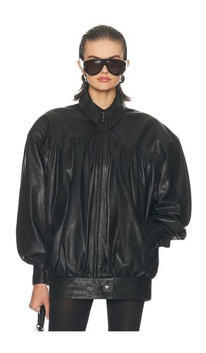 The Shirred Oversized Leather Jacket in . - size L (also in M, S, XL) - Helsa - Modalova