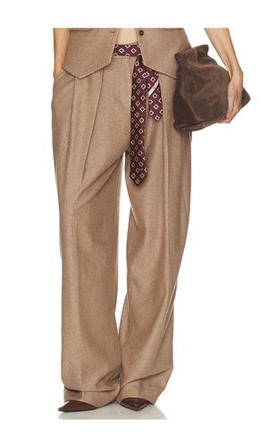 Italian Herringbone Tomboy Trouser in Brown. - size XXS (also in XS, S, M, L) - Helsa - Modalova