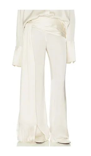 Satin Pants With Tie And Fringe in . Size L. Also in M, S, XS, XXS - Helsa - Modalova