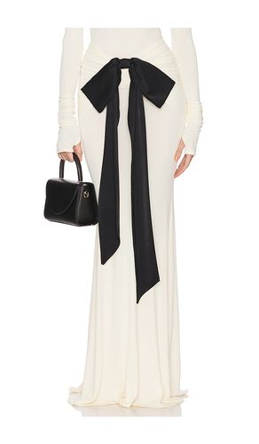 The Althea Jersey Skirt With Bow in White. - size M (also in S, XL, XS) - Helsa - Modalova