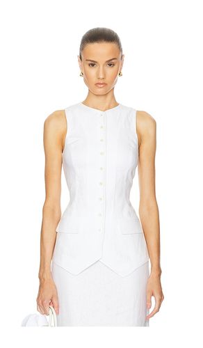 Linen Button Tunic in White. - size M (also in S) - Helsa - Modalova