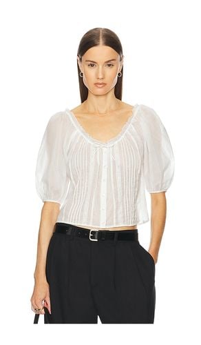 Voile Peasant Blouse in White. - size L (also in M, S, XL) - Helsa - Modalova