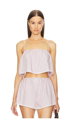 Wide Stripe Poplin Camisole in Mauve. - size L (also in M, S, XL, XXS) - Helsa - Modalova