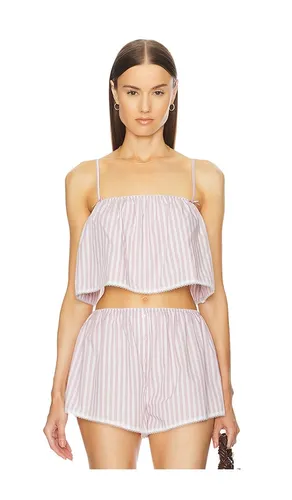 Wide Stripe Poplin Camisole in Mauve. - size M (also in L, XL) - Helsa - Modalova
