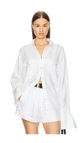 Washed Linen Shirt in White. - size L/XL (also in S/M, XXS/XS) - Helsa - Modalova