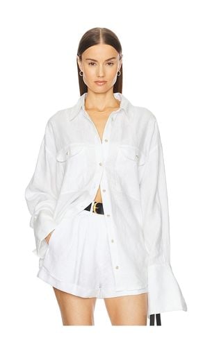 Washed Linen Shirt in White. - size L/XL (also in XXS/XS) - Helsa - Modalova