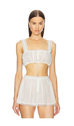Voile Camisette Top in White. - size L (also in M, XL) - Helsa - Modalova