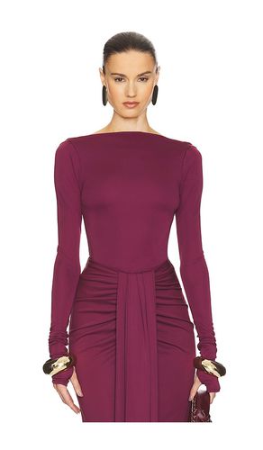 Matte jersey long sleeve top en color vino talla S en - Wine. Talla S (también en XS) - Helsa - Modalova