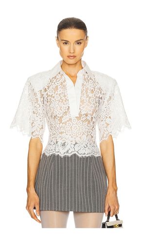 Camisa con hombreras the lace en color talla L en - White. Talla L (también en M, S, XS, XXS) - Helsa - Modalova