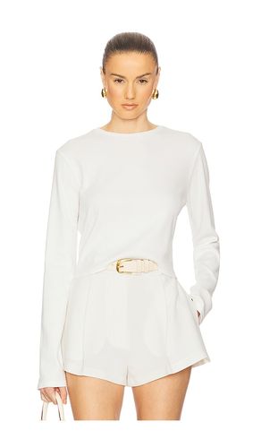 The Rib Long Sleeve Tee in White. - size L (also in M, S, XL) - Helsa - Modalova