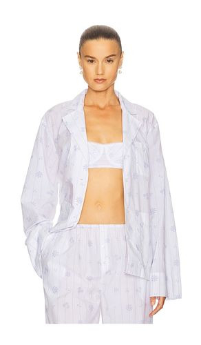 Pajama Top in Fleur Print Stripe in White. - size L (also in M, S, XL, XS, XXS) - Helsa - Modalova