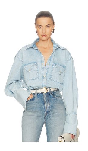 Washed Denim Shirt in . Size S/M. Also in L/XL - Helsa - Modalova