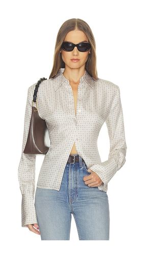 The Silky Shirt in Tie Print in White. - size L (also in M, S, XL, XS, XXS) - Helsa - Modalova