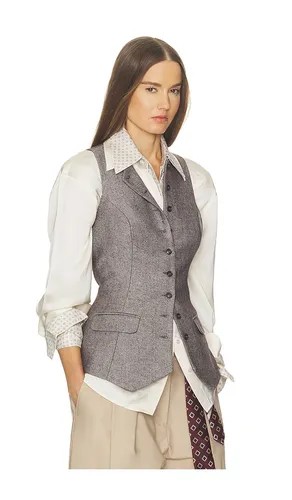 Italian Herringbone Waistcoat in Grey. - size L (also in M, S, XS, XXS) - Helsa - Modalova