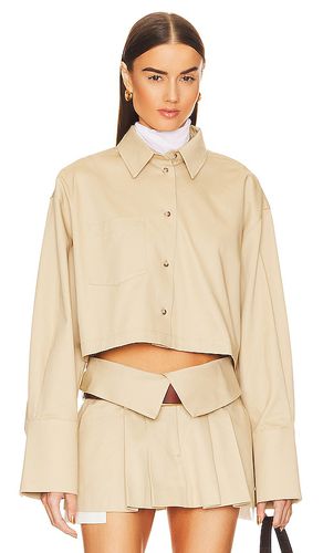 Chino Cropped Shirt in Tan. - size L (also in XL) - Helsa - Modalova