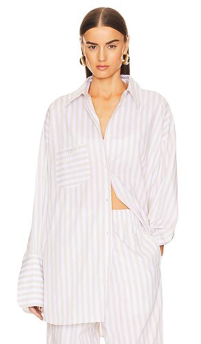 Cotton Poplin Stripe Oversized Shirt in Beige - Helsa - Modalova