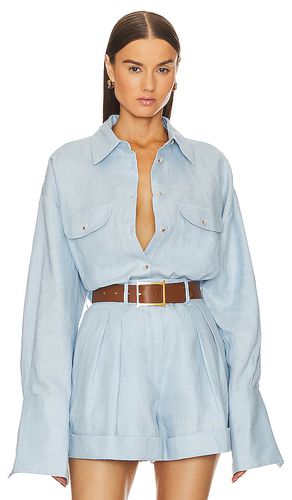 Linen Button Down Shirt in Baby Blue. - size L/XL (also in XXS/XS) - Helsa - Modalova