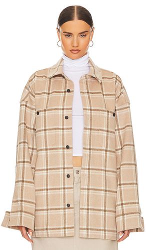 Plaid Flannel Overshirt in Beige. - size L (also in M) - Helsa - Modalova