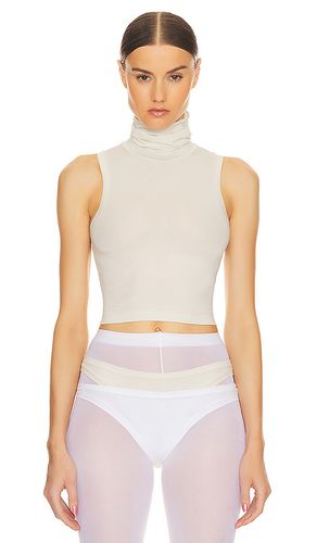 Jersey Cropped Turtleneck Tank in Neutral. - size XL (also in L) - Helsa - Modalova