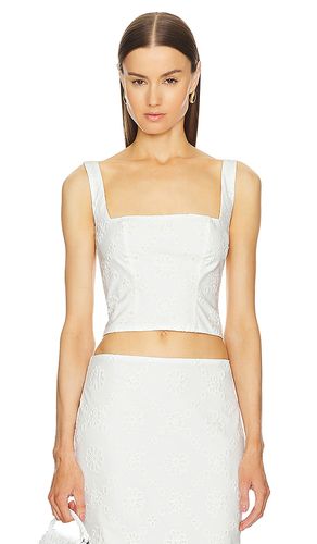 Eyelet Corset Top in White. - size S (also in XL) - Helsa - Modalova