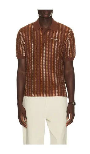 Stripe Knitted Polo in Brown. - size S (also in XL/1X) - House of Sunny - Modalova