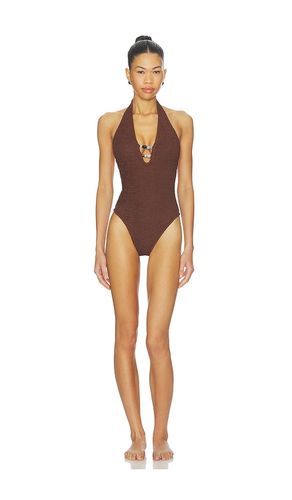 Adriana Beaded One Piece in Chocolate - Hunza G - Modalova