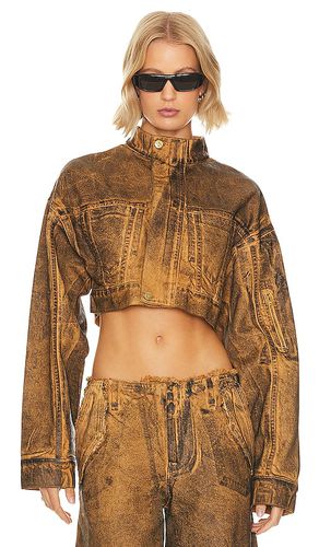 Anaisa Oversized Cropped Jacket in Brown. - size L (also in S, XS) - h:ours - Modalova