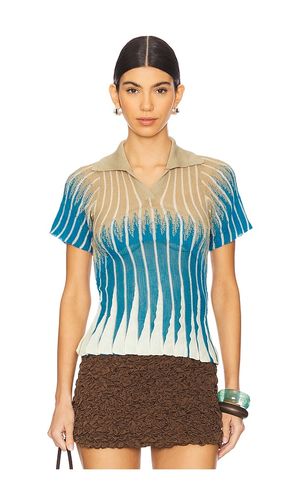 Gradflare Polo Top in Blue,Beige. - size XL (also in XS) - ISA BOULDER - Modalova