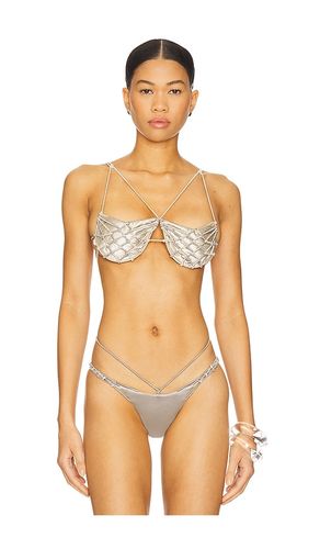 Lines Bikini Top in Metallic Silver. - size M (also in S, XL, XS) - ISA BOULDER - Modalova