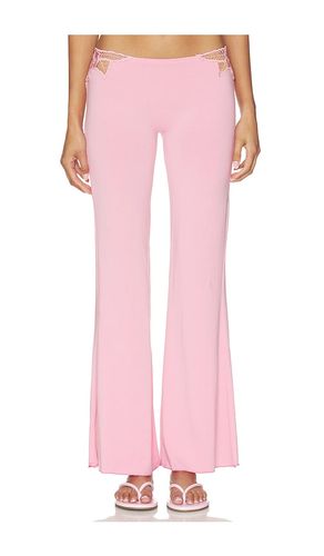 Valentina Solid Low Rise Long Pant With Embroidered Rose Kerawang Detail in . Size M. Also in S, XS - Indah - Modalova