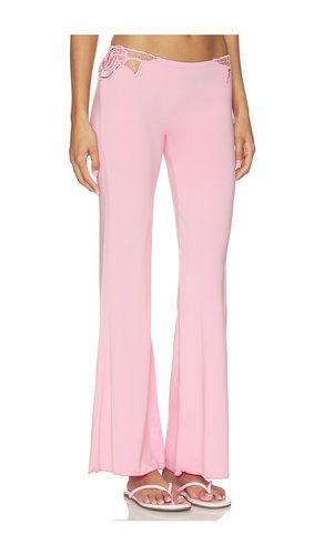 Valentina Solid Low Rise Long Pant With Embroidered Rose Kerawang Detail in . Size M. Also in S, XS - Indah - Modalova